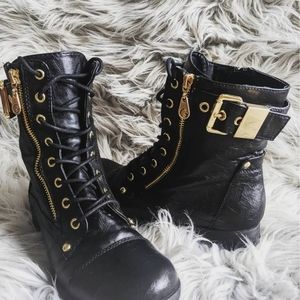 GUESS black combat boots